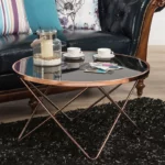 Felis Glass Coffee Table In Black Colour Vassio