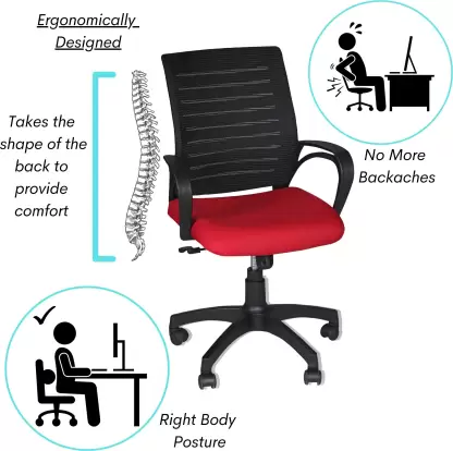 Low Back Office Chair Black and Red » Vassio Low Back Office Chair Black and Red » Vassio