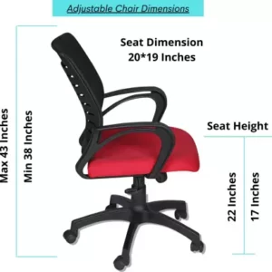 Low Back Office Chair Black and Red Vassio