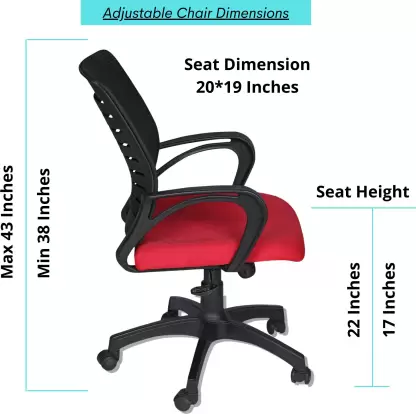 Low Back Office Chair Black and Red » Vassio Low Back Office Chair Black and Red » Vassio