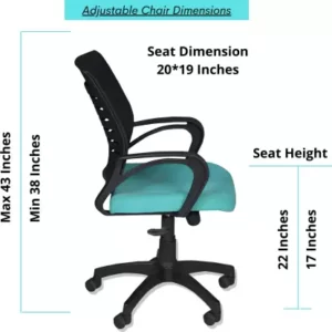 Office Arm Chair Black Green Vassio