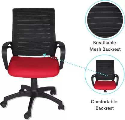 Low Back Office Chair Black and Red » Vassio Low Back Office Chair Black and Red » Vassio