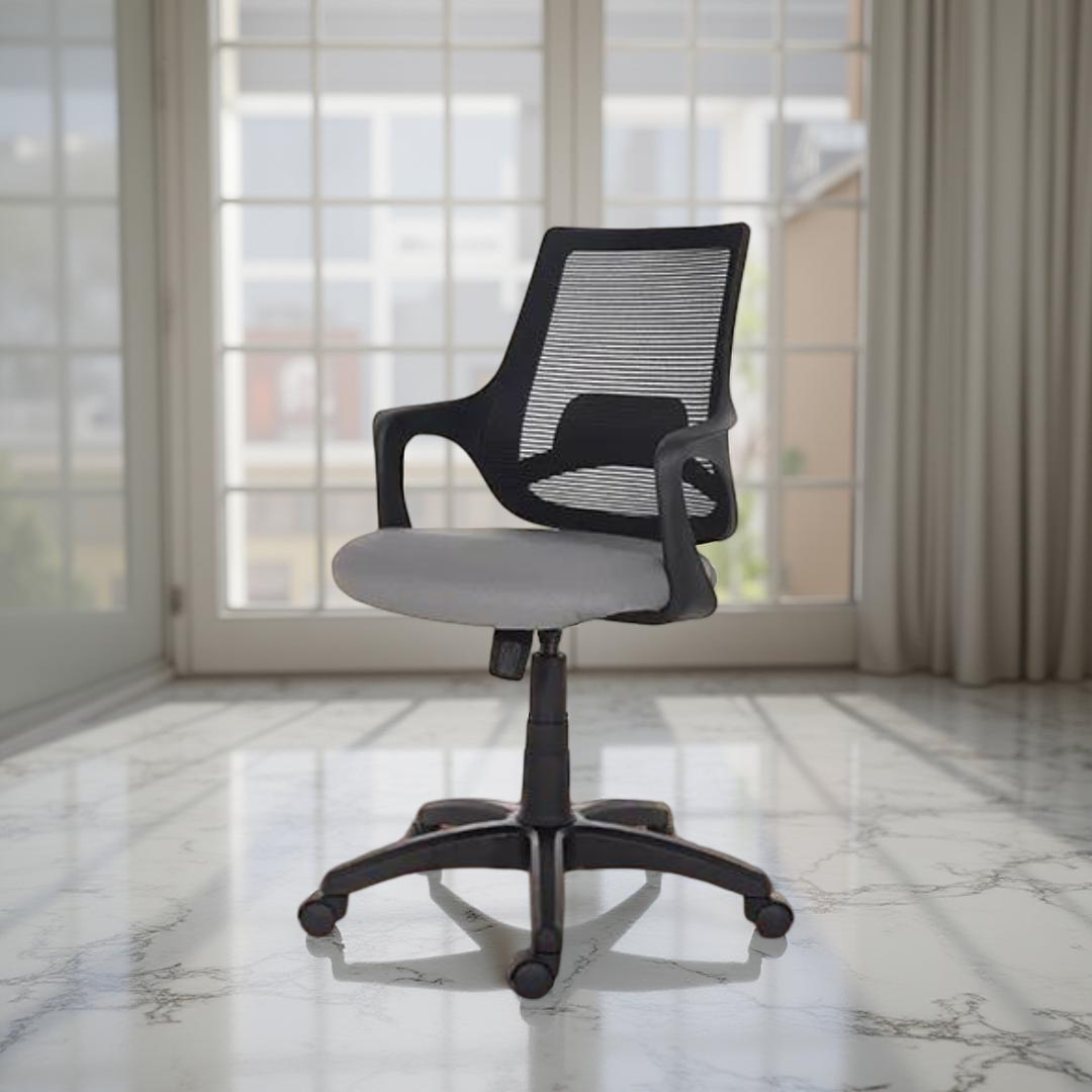 Bloom Computer Chair Grey, Vassio Ergonomic Office & Study Chair Online Vassio Bloom Computer Chair Grey – Ergonomic Mesh Office Chair with Adjustable Height and Nylon Base