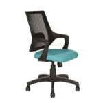 Vassio Bloom Medium Back Net Chair Turquoise Color – Ergonomic Mesh Office Chair with Adjustable Height and Nylon Base