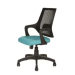 Vassio Bloom Medium Back Net Chair Turquoise Color – Ergonomic Mesh Office Chair with Adjustable Height and Nylon Base