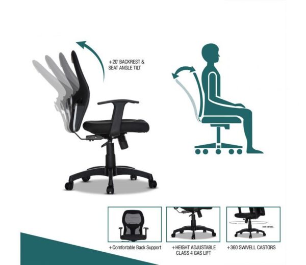 Mid Back Ergonomic Mesh Chair Vassio