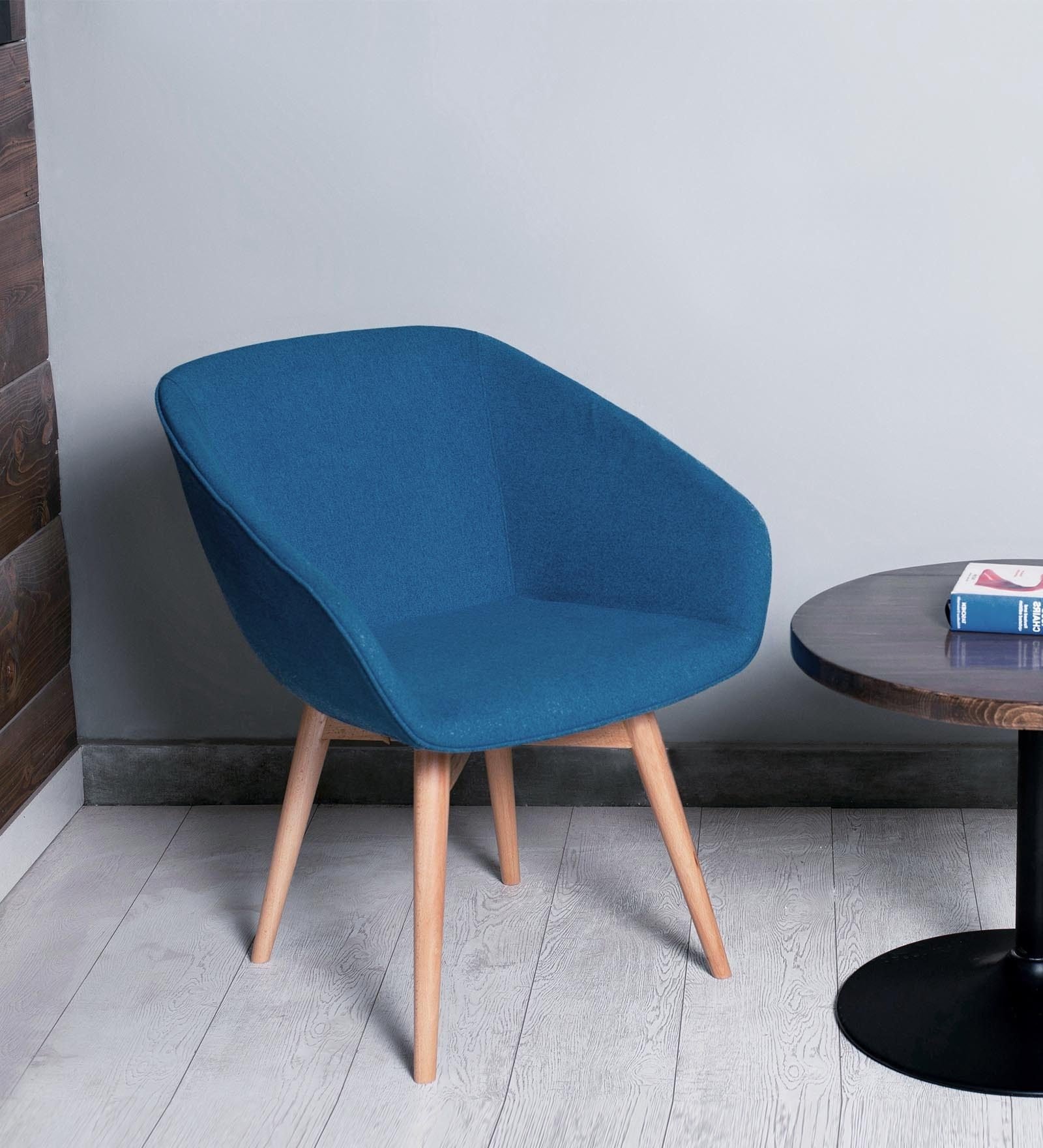 Modern Dining Chair Velvet Blue Vassio Modern Dining Chair Velvet Blue Vassio