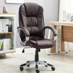 Brown Leatherette High Back Executive Chair » Vassio