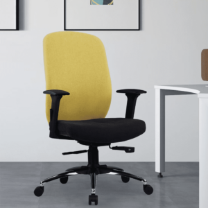 Yellow Black Executive chair With Viscose Fabric