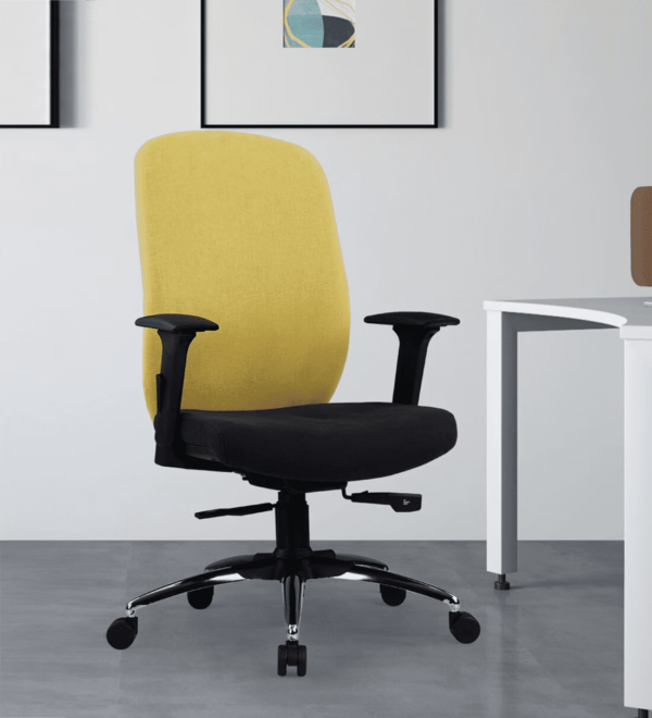 Yellow Black Executive chair With Viscose Fabric