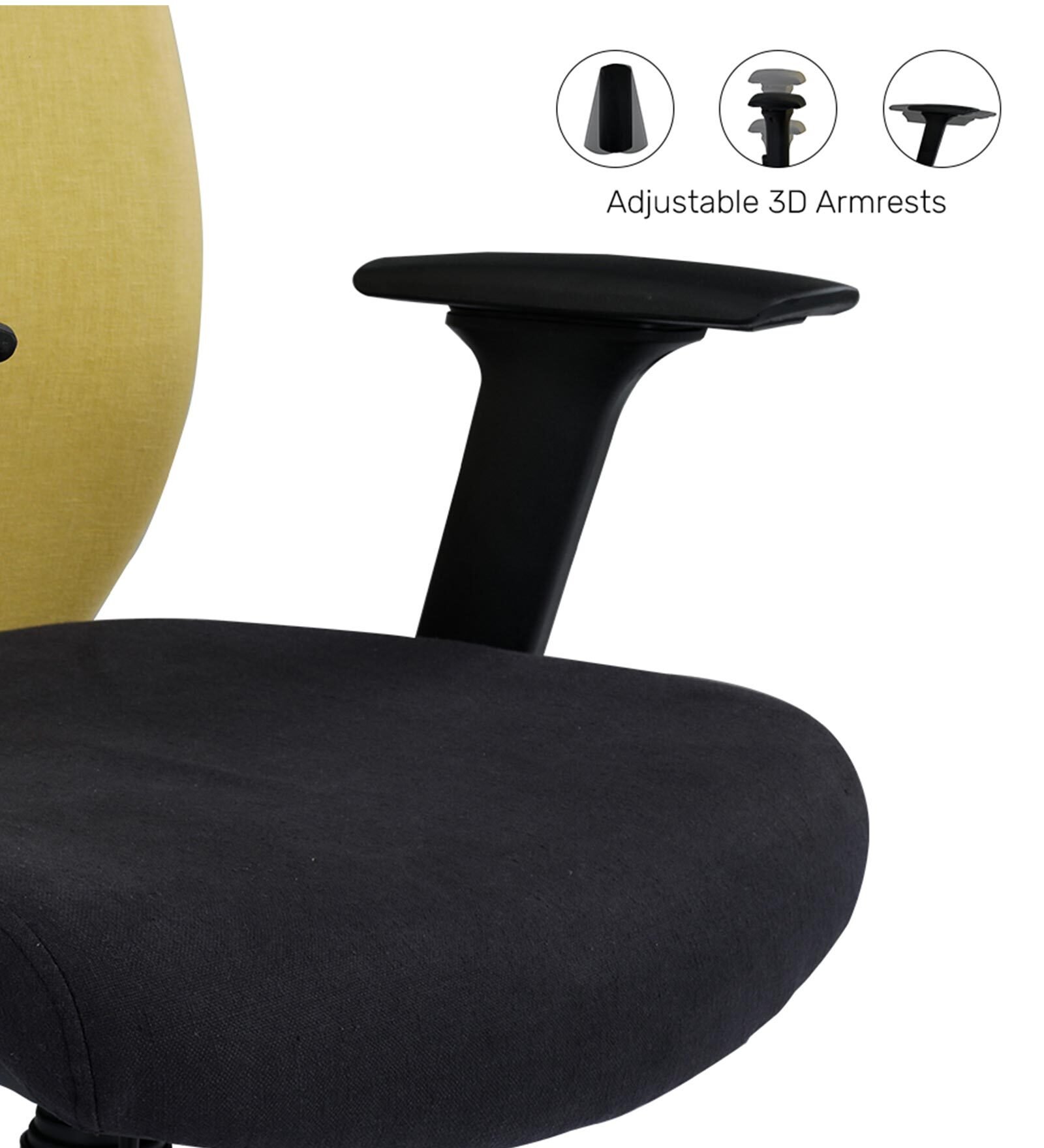 Yellow Black Executive chair With Viscose Fabric