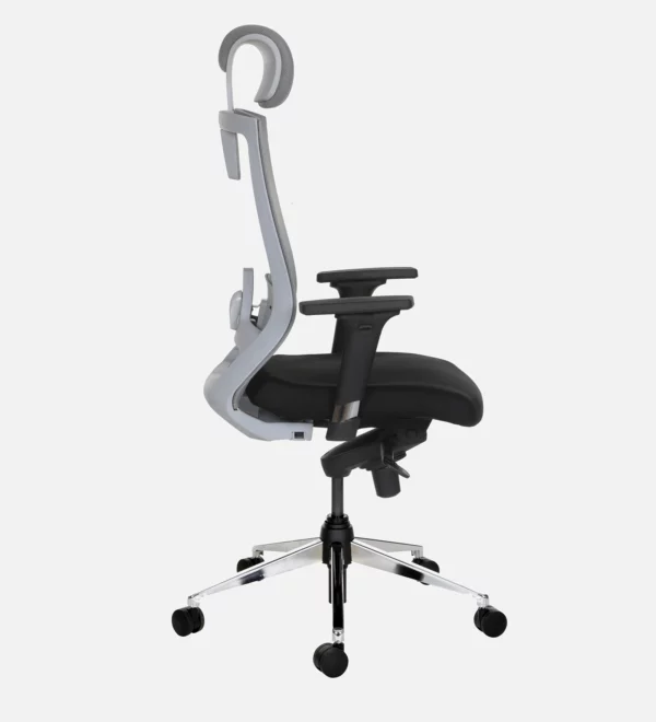Breathable Mesh Ergonomic Chair with Headrest in Black