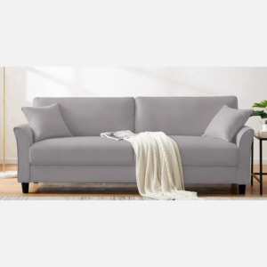 Plush Velvet 3 Seater Sofa Grey