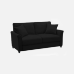 Plush Velvet 2 Seater Sofa Black