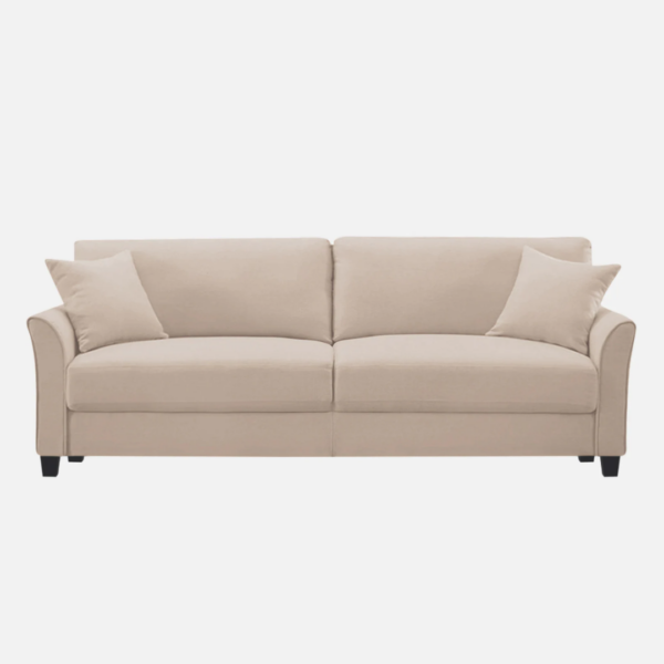 Plush Velvet 3 Seater Sofa Beige