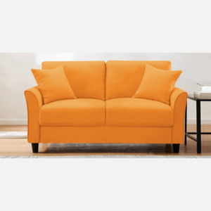 Plush Velvet 2 Seater Sofa Orange