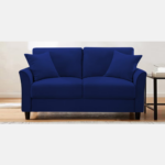 Plush Velvet 2 Seater Sofa Blue