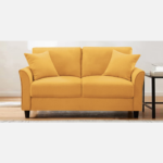 Plush Velvet 2 Seater Sofa Yellow