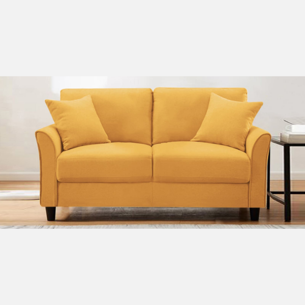 Plush Velvet 2 Seater Sofa Yellow