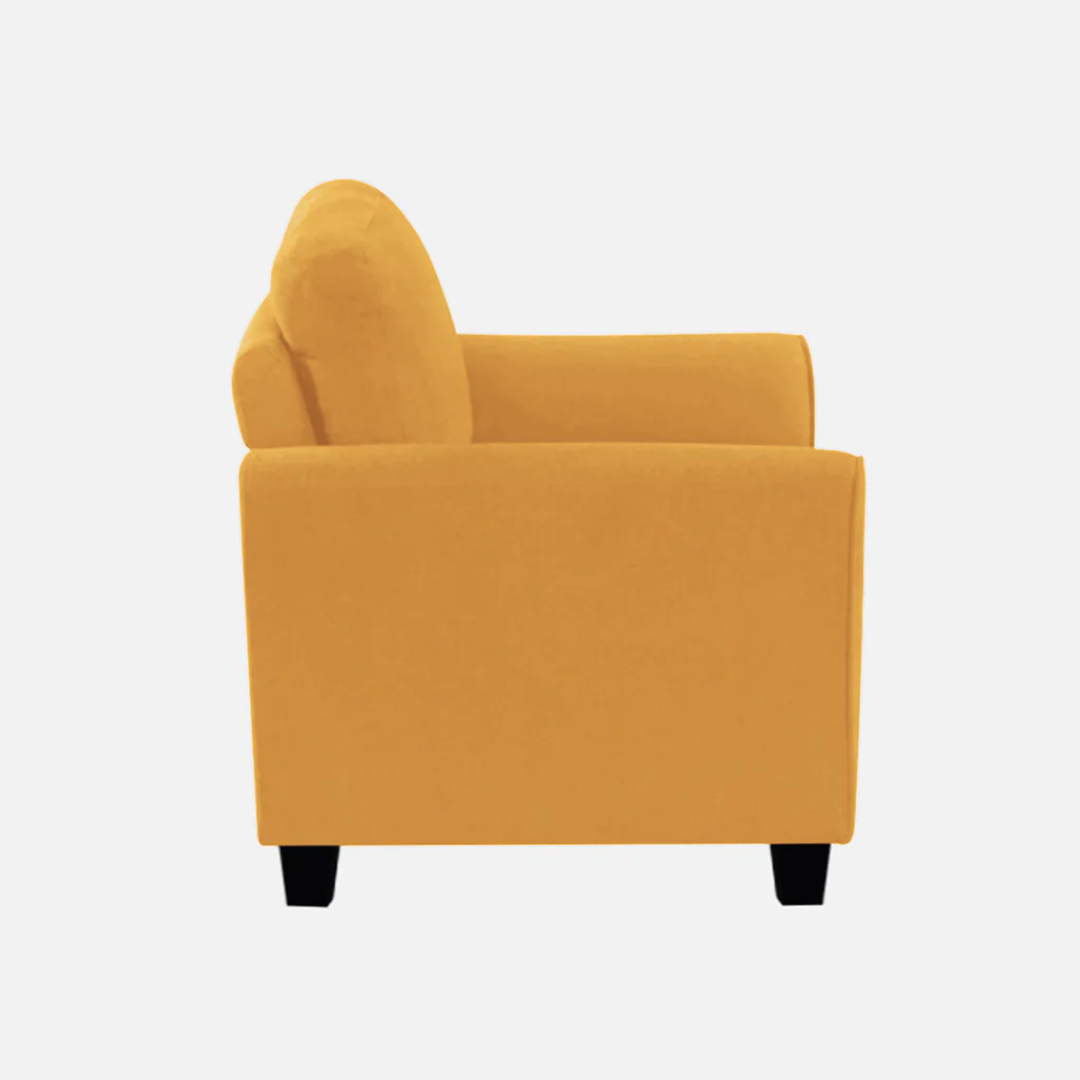 Plush Velvet 2 Seater Sofa Yellow - Vassio Plush Velvet 2 Seater Sofa Yellow