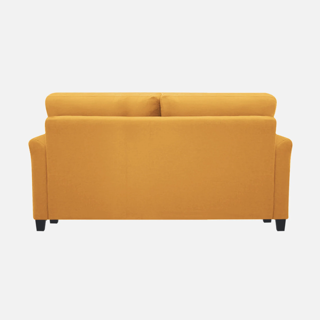 Plush Velvet 2 Seater Sofa Yellow - Vassio Plush Velvet 2 Seater Sofa Yellow