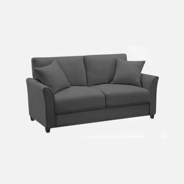 Plush Velvet 2 Seater Sofa Dark Grey