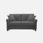 Plush Velvet 2 Seater Sofa Dark Grey