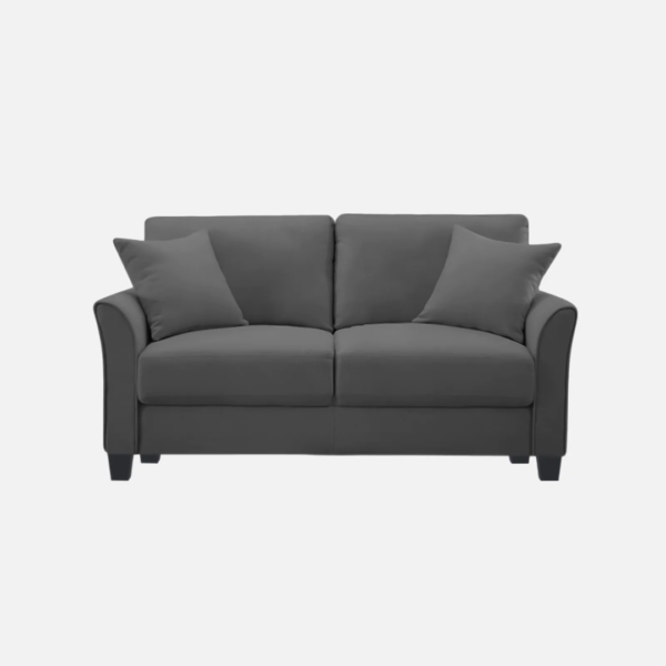 Plush Velvet 2 Seater Sofa Dark Grey
