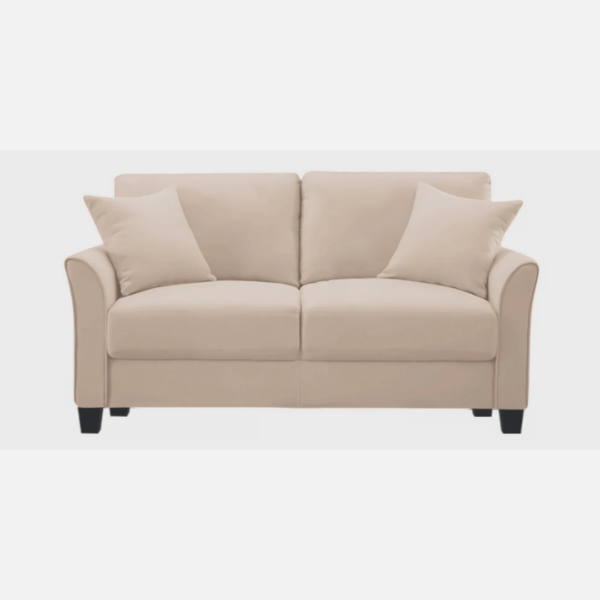 Plush Velvet 2 Seater Sofa Beige