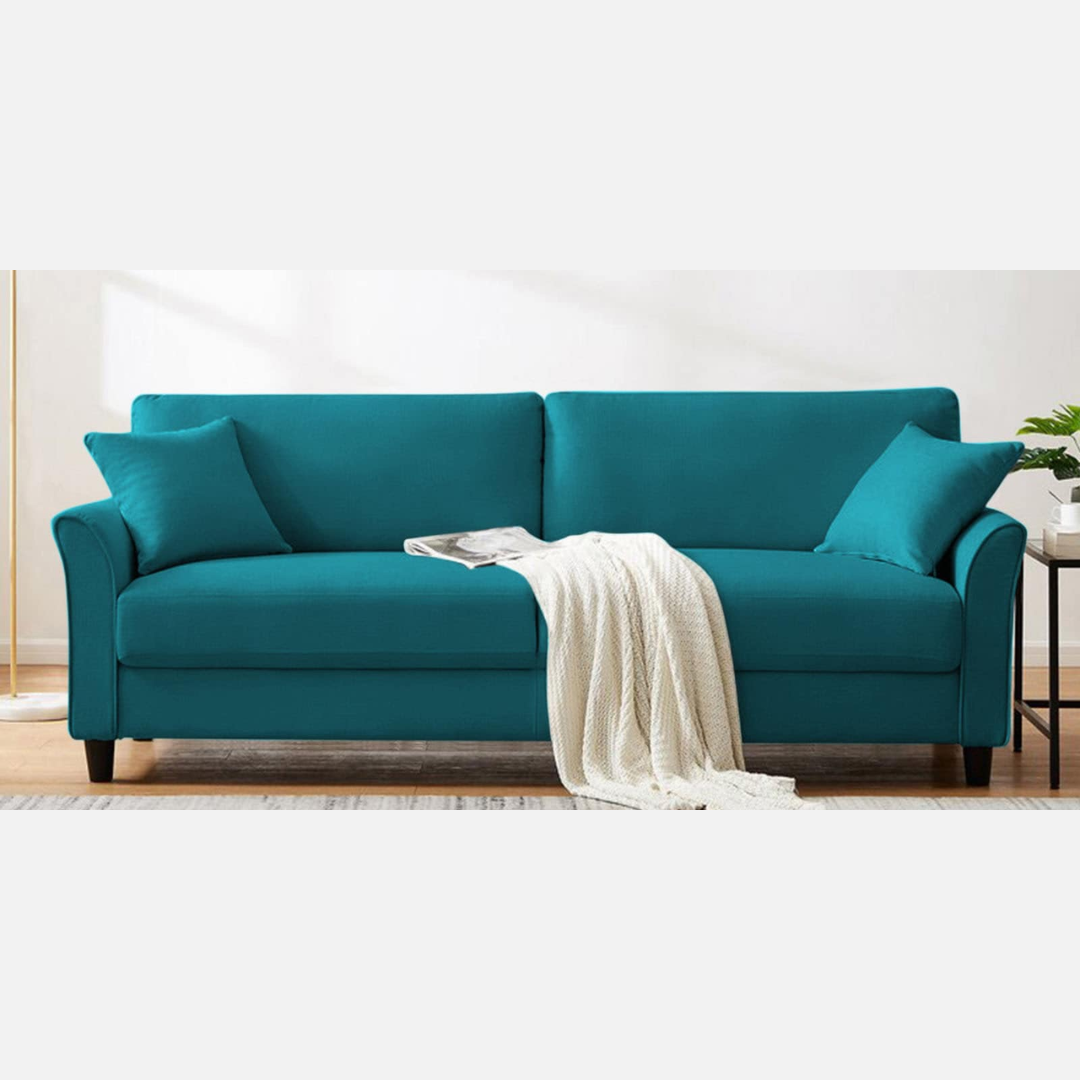 Buy Online Plush Velvet 3 Seater Sofa Pine Green Vassio