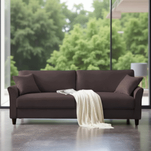 Shop Online Plush Velvet 3 Seater Sofa Brown- Vassio