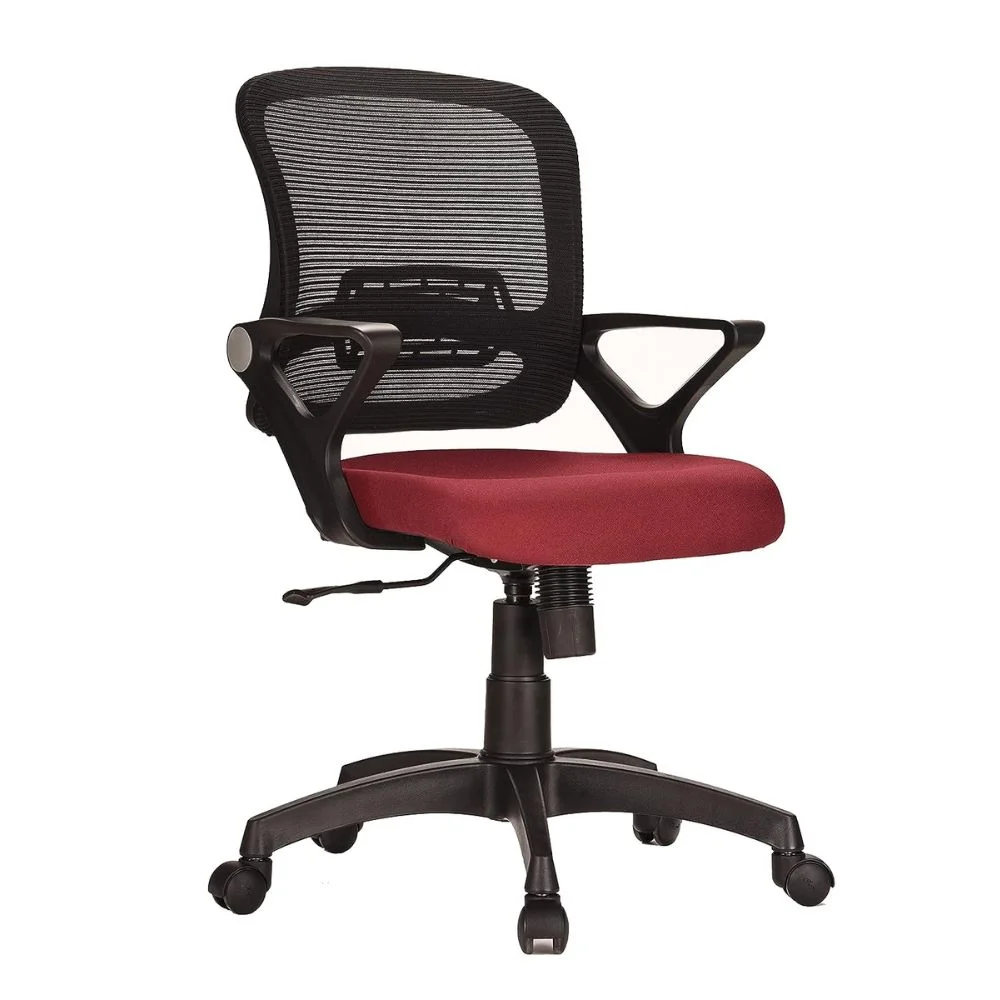 Tiny Office Chair Black Red Tiny Office Chair Black Red | Compact Ergonomic Chair by Vassio