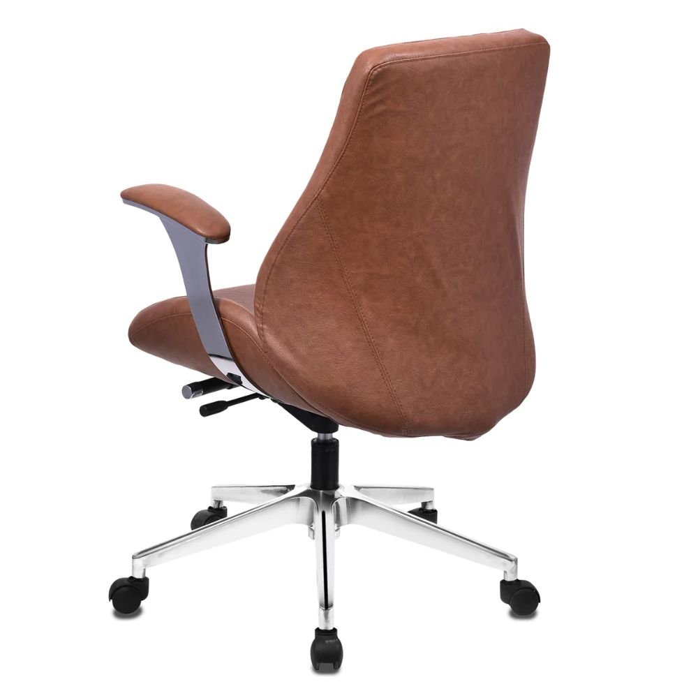 Office Chair Leatherette Med Back Tan Vassio Office Chair Leatherette Med Back Tan Vassio