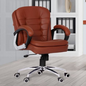 Office Chair Revolving Mid Back Brown