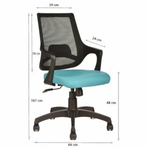 Office Chair Mesh Black Aqua Green