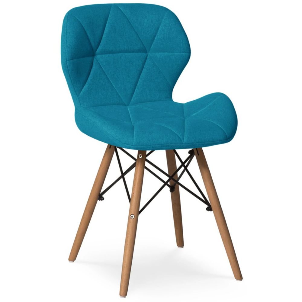 VASFabric Chair Blue With Wooden LegsSIO30 Fabric Chair Blue With Wooden Legs