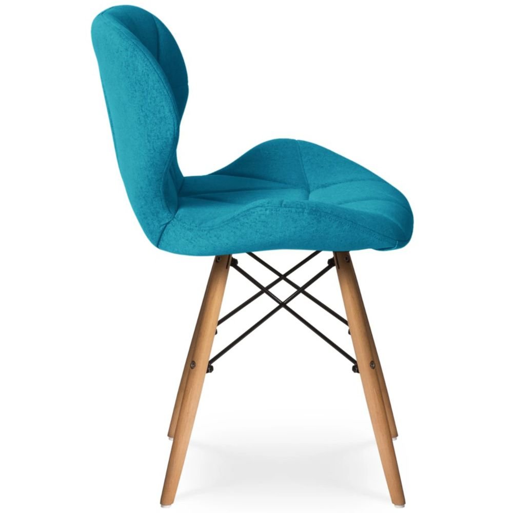 Fabric Chair Blue With Wooden Legs Fabric Chair Blue With Wooden Legs