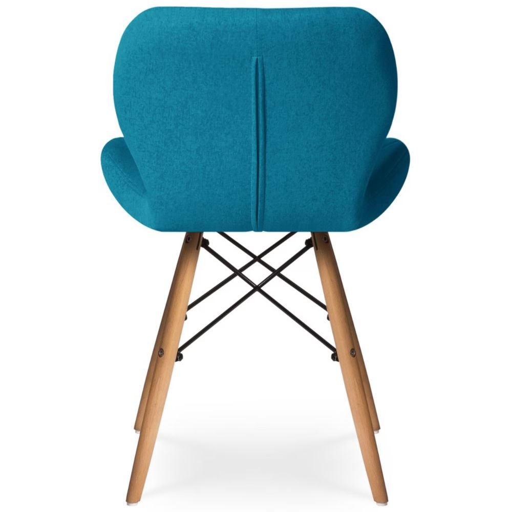 Fabric Chair Blue With Wooden Legs Fabric Chair Blue With Wooden Legs