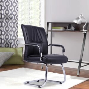 Cantilever Leatherette Chair in Black