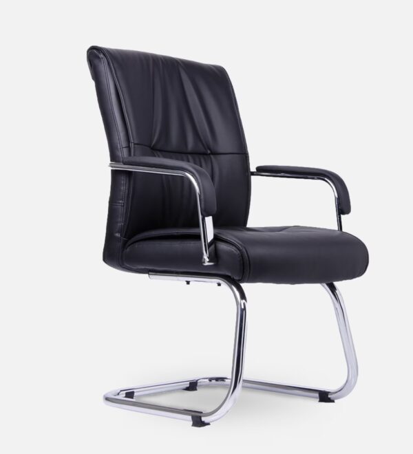 Cantilever Leatherette Chair in Black