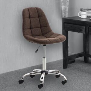 Fabric Guest Chairs Brown R-01