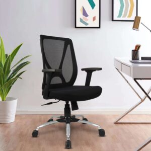 Mid Back Ergonomic Black Chair MB77A