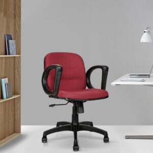 Maroon Fabric Chair Medium Back LB008RM