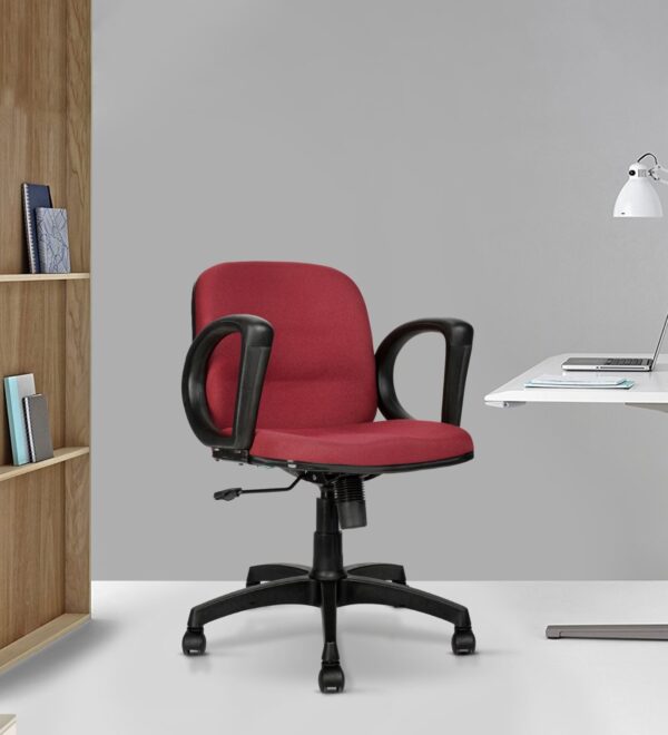 Maroon Fabric Chair Medium Back LB008RM