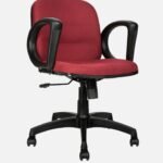 Maroon Fabric Chair Medium Back LB008RM