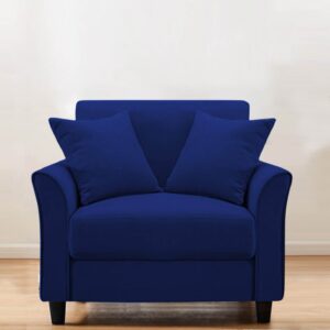Plush Velvet 1 Seater Sofa Imperial Blue