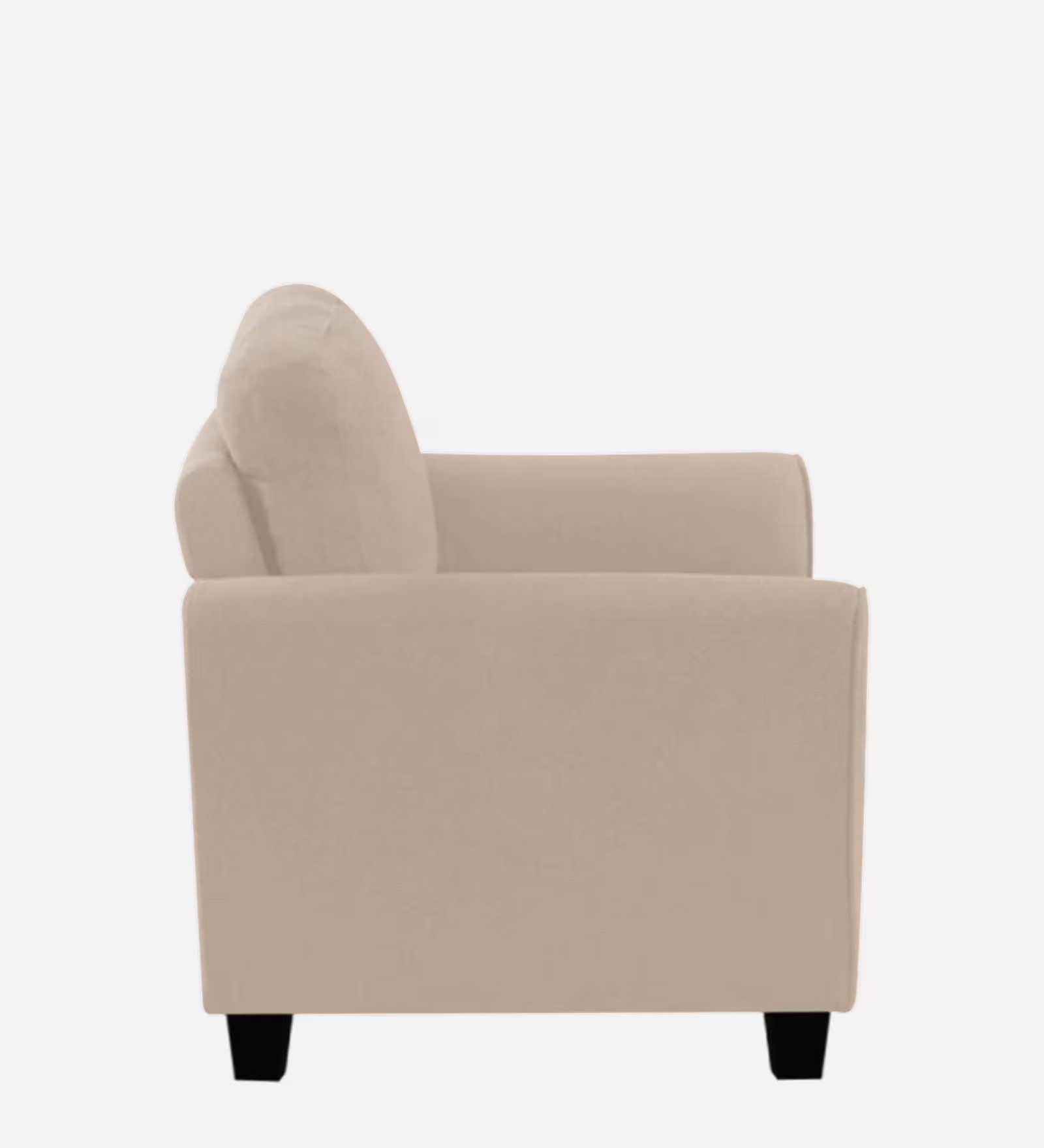 Plush Velvet 1 Seater Sofa Camel Beige - Vassio Plush Velvet 1 Seater Sofa Camel Beige