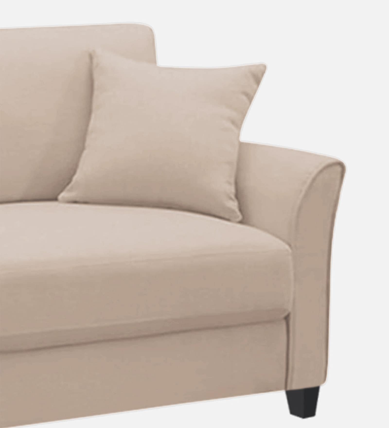 Plush Velvet 1 Seater Sofa Camel Beige - Vassio Plush Velvet 1 Seater Sofa Camel Beige