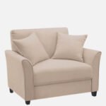 Plush Velvet 1 Seater Sofa Camel Beige