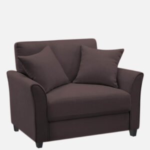 Plush Velvet 1 Seater Sofa Brown